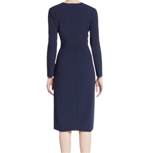 THEORY Pazima Admiral Modern Crepe Long Sleeve Sheath Dress, GOF Navy, Size 4 - Picture 2 of 4